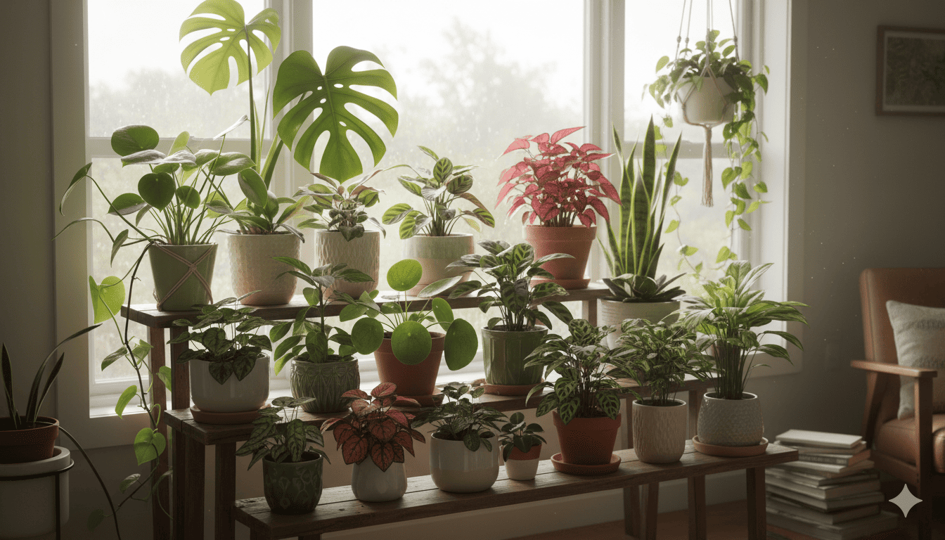 Schöne Zimmerpflanzen Kollektion bei Shrexshik